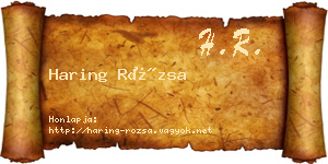Haring Rózsa névjegykártya